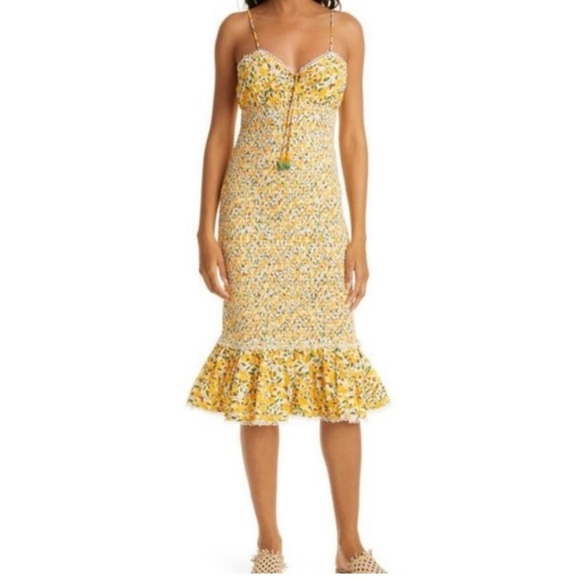 FARM Rio Dresses & Skirts - FARM Rio Vibrant Yellow Floral Maxi Dress